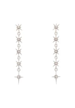 Latelita Star Burst 5 Drops Earrings Silver