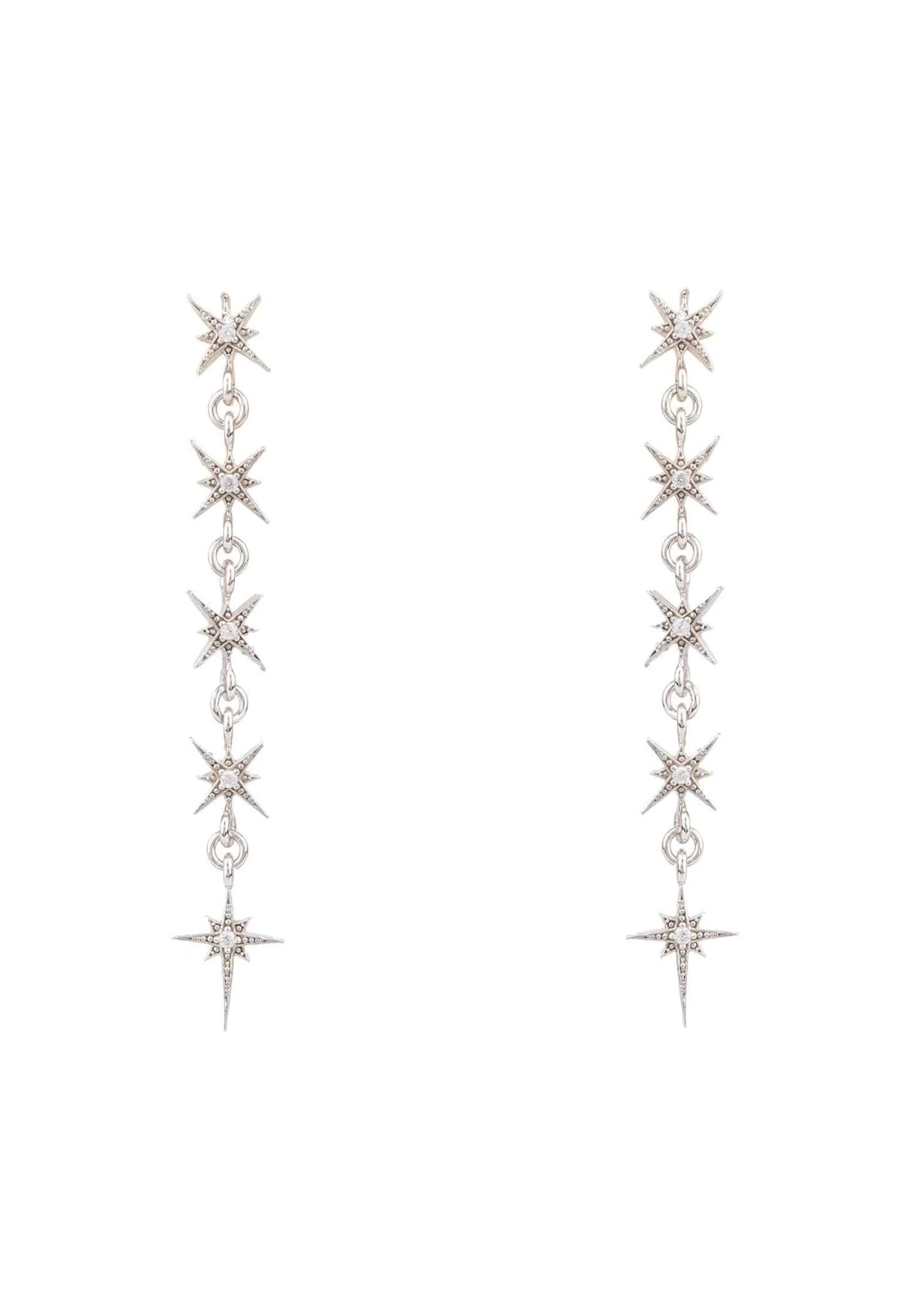 Latelita Star Burst 5 Drops Earrings Silver 3 Latelita Star Burst 5 Drops Earrings Silver