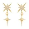 Latelita Star Burst Double Drops Earrings Gold -Latelitla Store star burst double drops earrings gold 447438