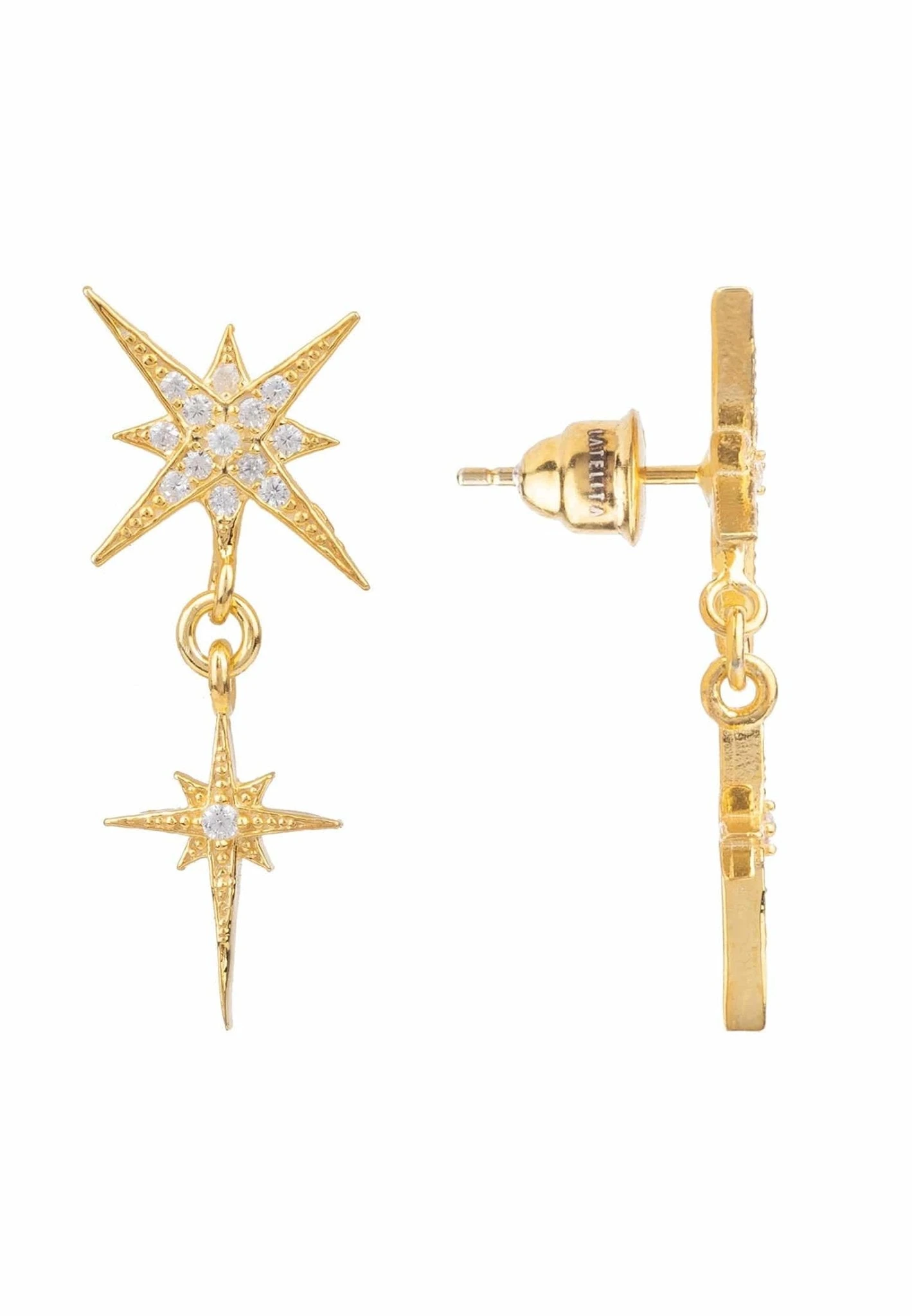 Latelita Star Burst Double Drops Earrings Gold 5 Latelita Star Burst Double Drops Earrings Gold - Image 3