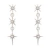 Latelita Star Burst Triple Drops Earrings Silver -Latelitla Store star burst triple drops earrings silver 294274