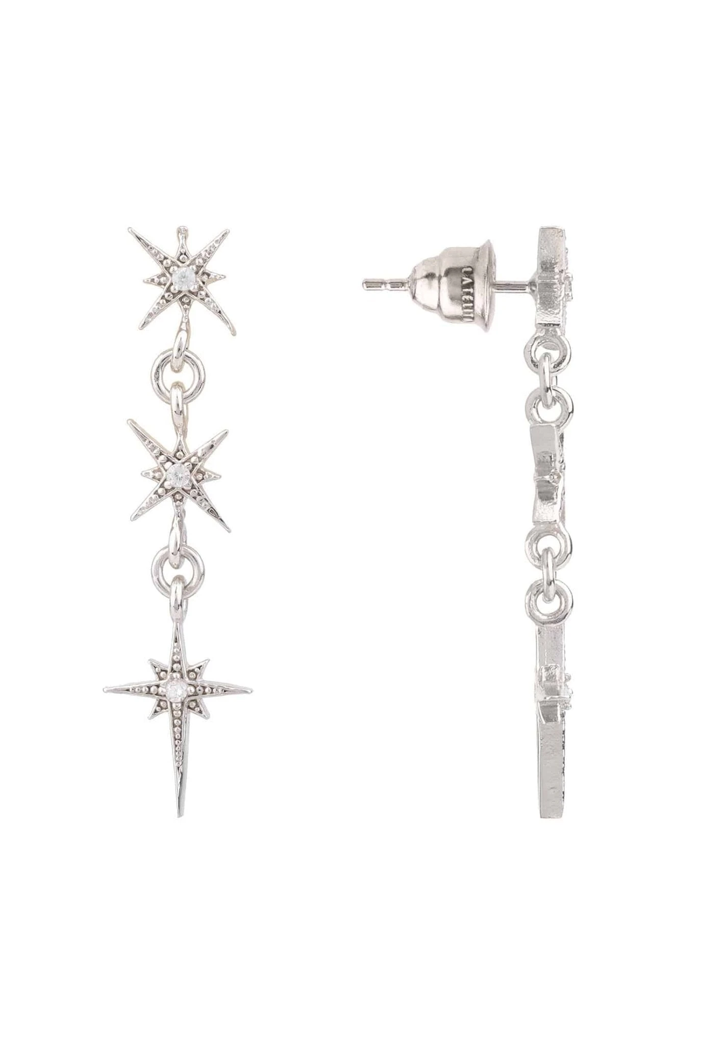 Latelita Star Burst Triple Drops Earrings Silver 6 Latelita Star Burst Triple Drops Earrings Silver - Image 4