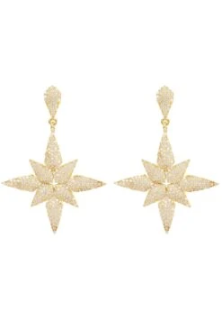 Latelita Star Flower Drop Earrings Gold