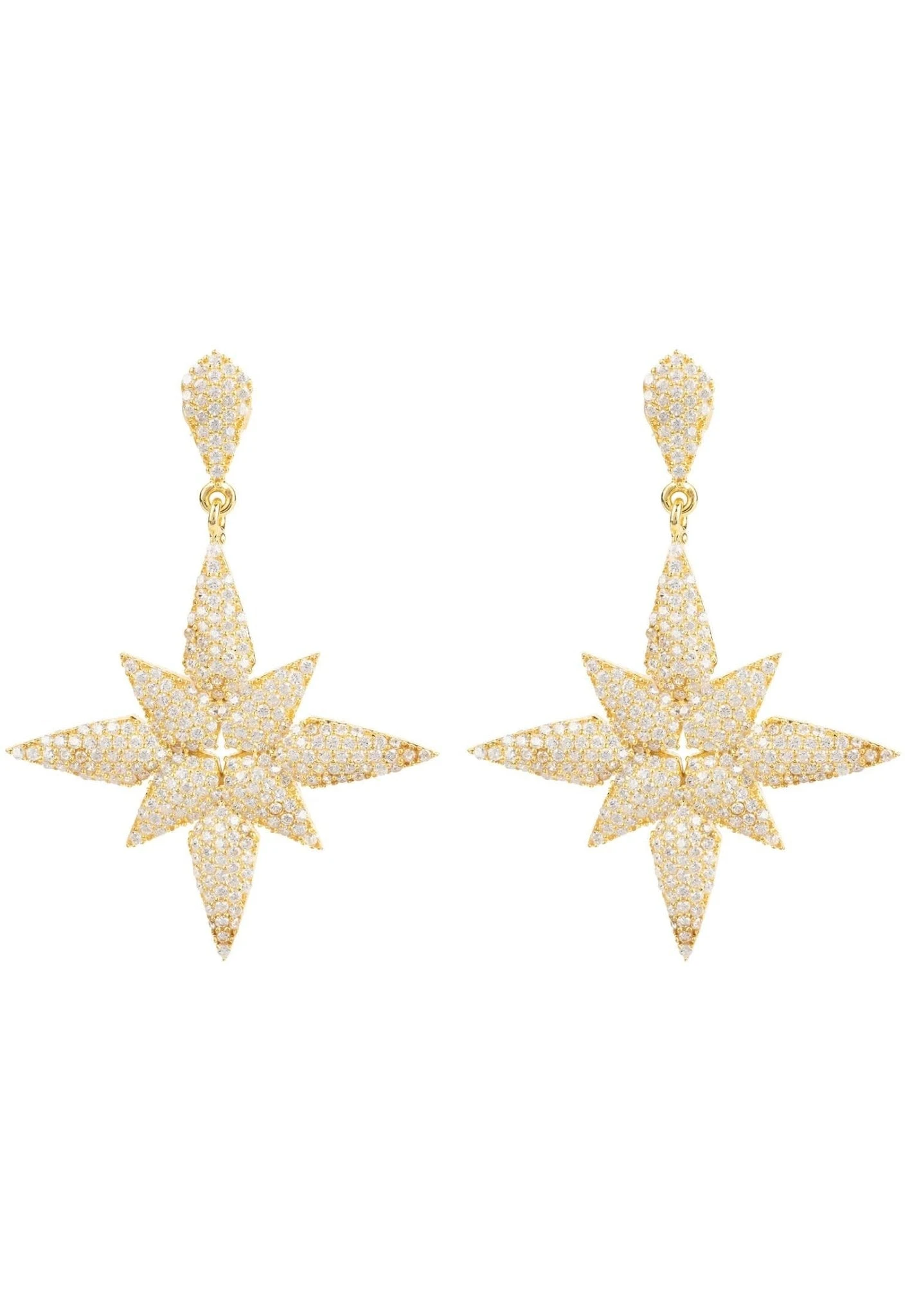 Latelita Star Flower Drop Earrings Gold 3 Latelita Star Flower Drop Earrings Gold
