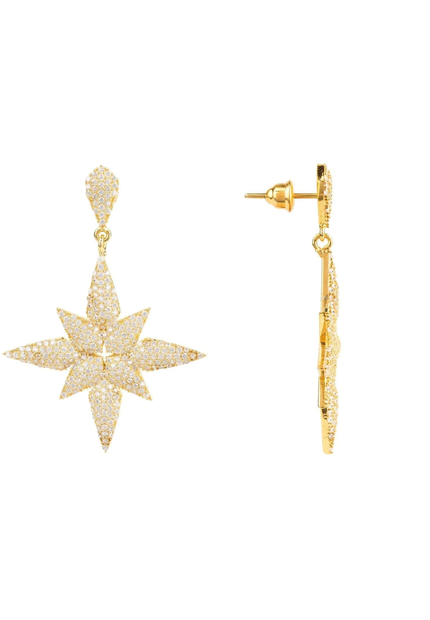 Latelita Star Flower Drop Earrings Gold 6 Latelita Star Flower Drop Earrings Gold - Image 4