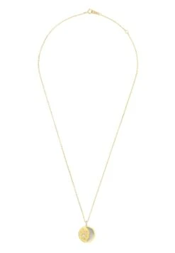 Latelita Star And Moon Mother Of Pearl Disc Necklace Gold -Latelitla Store star mother of pearl disc necklace gold 316850