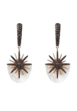 Latelita Sunburst White Mother Of Pearl Earrings Rosegold