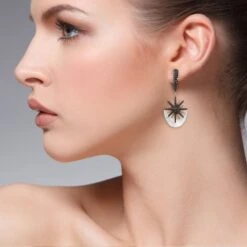 Latelita Sunburst White Mother Of Pearl Earrings Rosegold -Latelitla Store sunburst white mother of pearl earrings rosegold 891613