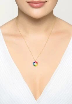 Latelita Sunflower Rainbow Enamel Necklace Gold -Latelitla Store sunflower rainbow enamel necklace gold 119829