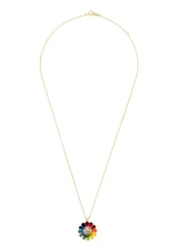 Latelita Sunflower Rainbow Enamel Necklace Gold -Latelitla Store sunflower rainbow enamel necklace gold 947893