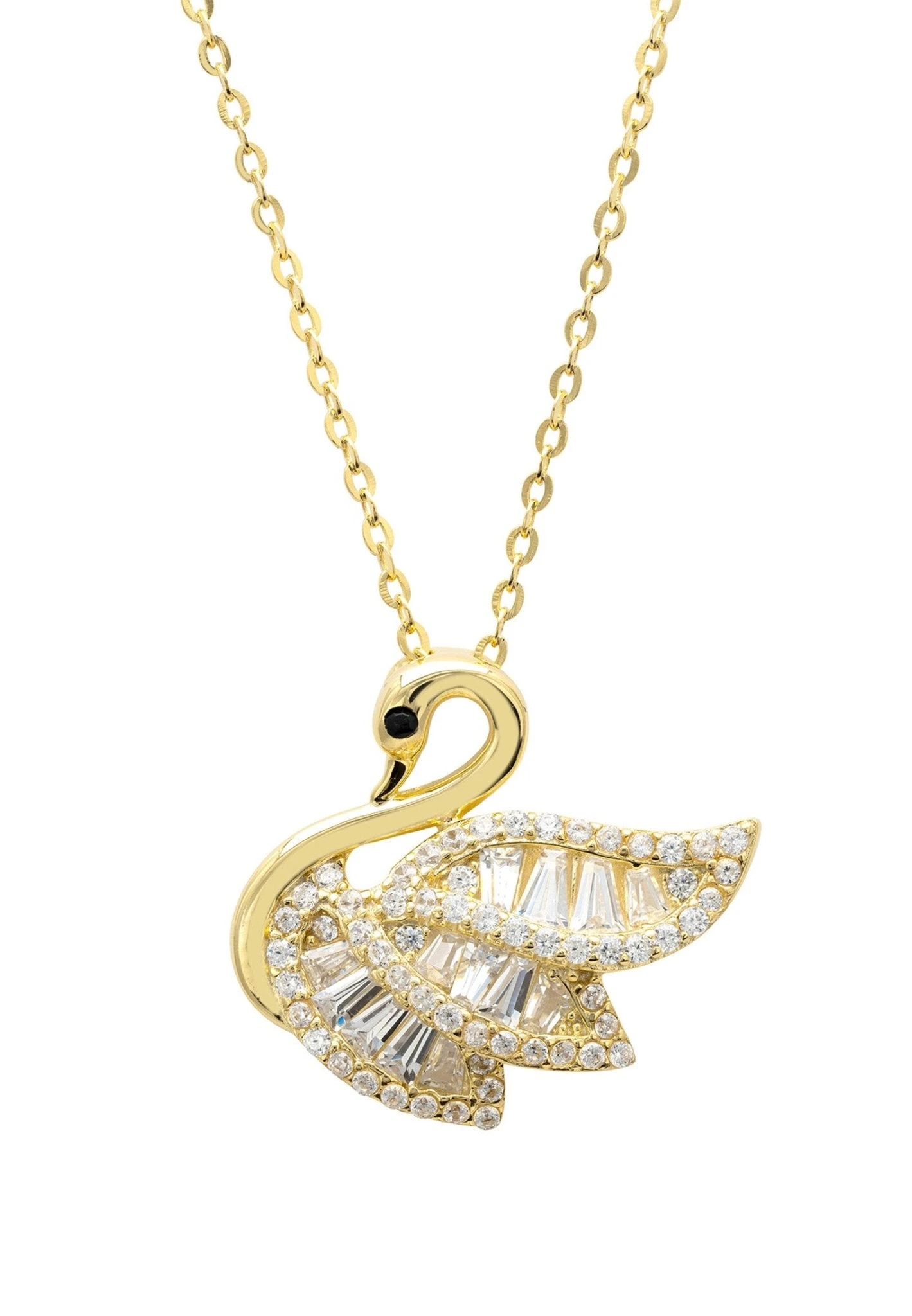 Latelita Swan Pendant Necklace Gold 3 Latelita Swan Pendant Necklace Gold