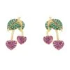 Latelita Sweet Cherry Stud Earrings Gold -Latelitla Store sweet cherry stud earrings gold 192469