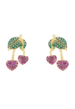 Latelita Sweet Cherry Stud Earrings Gold