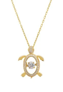 Latelita Turtle Floating Sparkle Necklace Gold