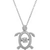Latelita Turtle Floating Sparkle Necklace Silver -Latelitla Store turtle floating sparkle necklace silver 900688