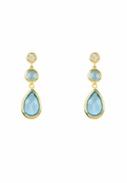 Latelita Tuscany Gemstone Drop Earring Gold Blue Topaz