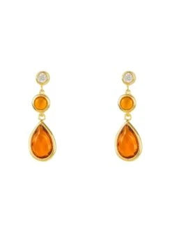 Latelita Tuscany Gemstone Drop Earring Gold Citrine