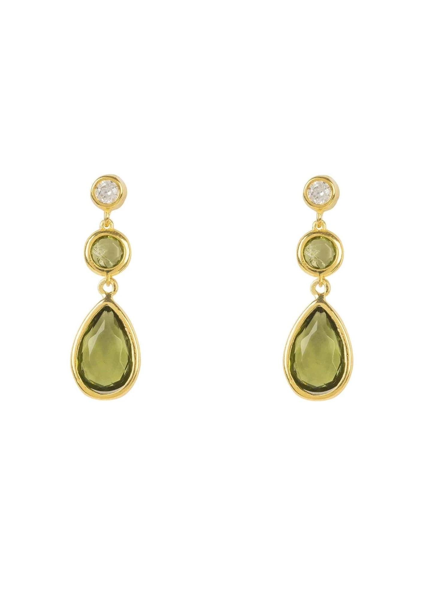 Latelita Tuscany Gemstone Drop Earring Gold Peridot 3 Latelita Tuscany Gemstone Drop Earring Gold Peridot