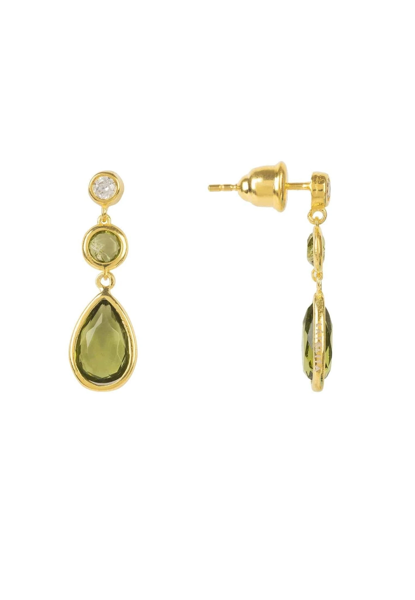Latelita Tuscany Gemstone Drop Earring Gold Peridot 5 Latelita Tuscany Gemstone Drop Earring Gold Peridot - Image 3