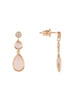 Latelita Tuscany Gemstone Drop Earring Rose Gold Rose Quartz -Latelitla Store tuscany gemstone drop earring rose gold rose quartz 325723