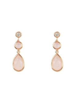 Latelita Tuscany Gemstone Drop Earring Rose Gold Rose Quartz