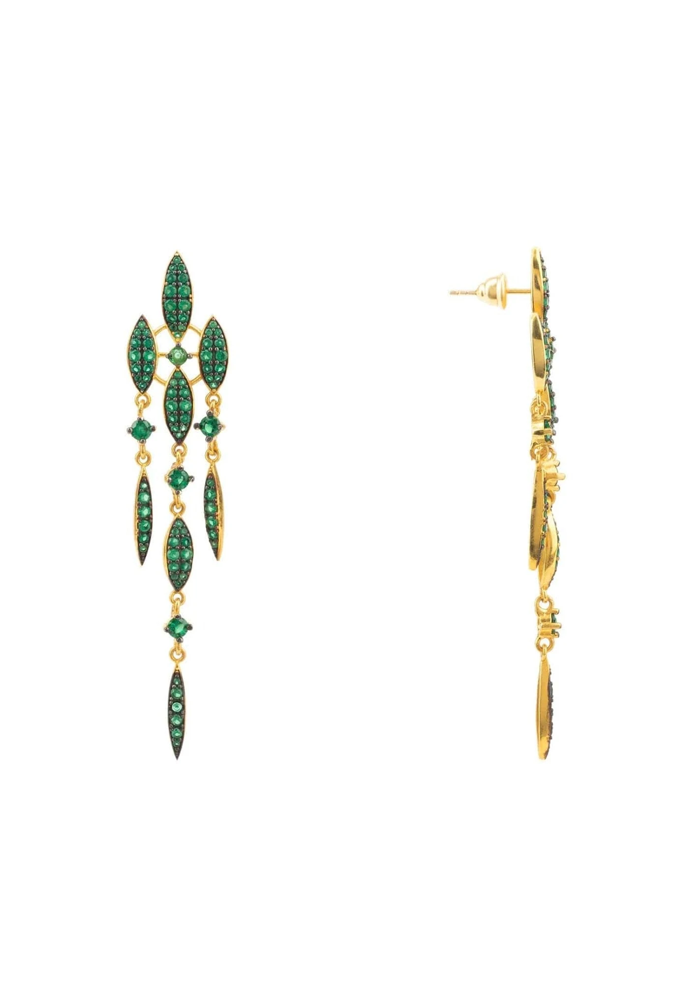 Latelita Valencia Statement Drop Earring Emerald Green Cz Gold 5 Latelita Valencia Statement Drop Earring Emerald Green Cz Gold - Image 3