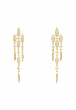 Latelita Valencia Statement Drop Earring White Cz Gold