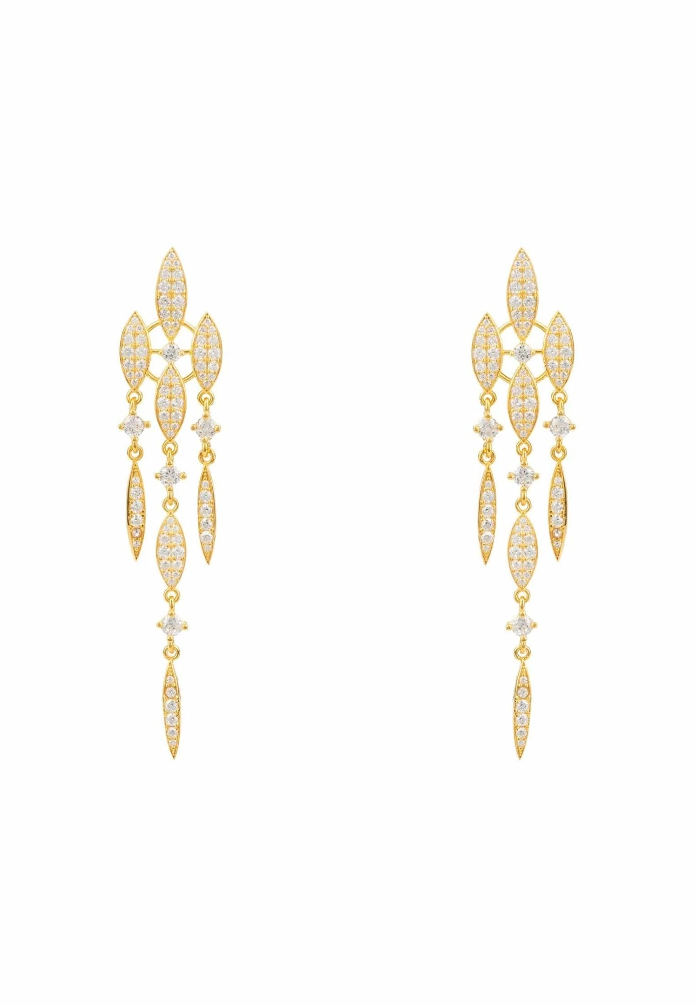Latelita Valencia Statement Drop Earring White Cz Gold 3 Latelita Valencia Statement Drop Earring White Cz Gold