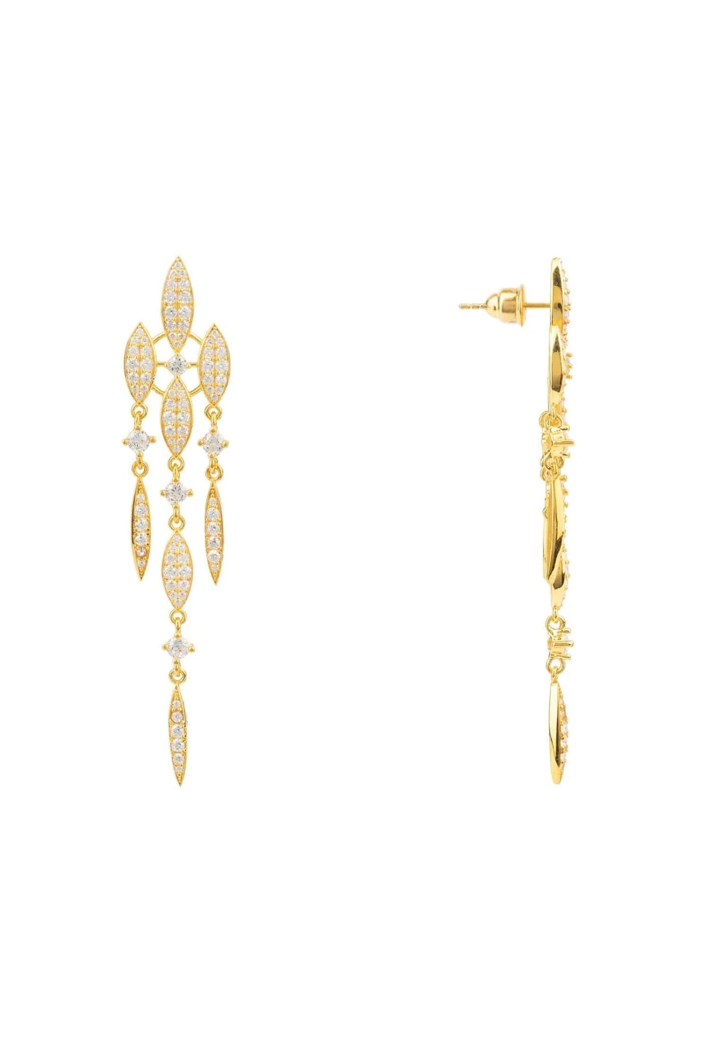 Latelita Valencia Statement Drop Earring White Cz Gold 5 Latelita Valencia Statement Drop Earring White Cz Gold - Image 3