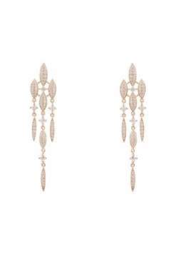 Latelita Valencia Statement Drop Earring White Cz Rose Gold