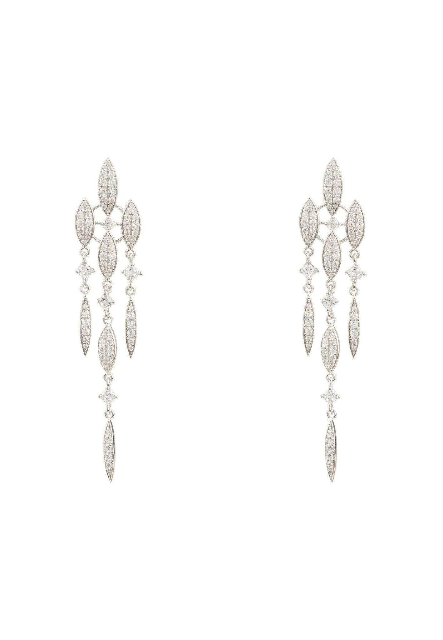 Latelita Valencia Statement Drop Earring White Cz Silver 3 Latelita Valencia Statement Drop Earring White Cz Silver