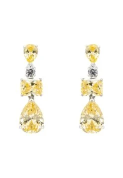 Latelita Valentina Drop Earrings Silver Yellow Topaz