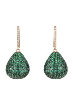 Latelita Valerie Pear Drop Gemstone Earring Rosegold Emerald Green