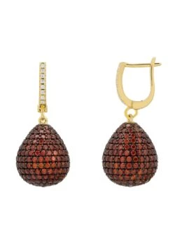 Latelita Valerie Pear Drop Gemstone Earrings Gold Burnt Orange -Latelitla Store valerie pear drop gemstone earrings gold burnt orange 740980