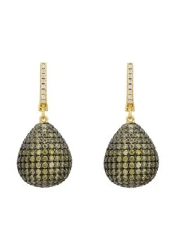Latelita Valerie Pear Drop Gemstone Earrings Gold Peridot