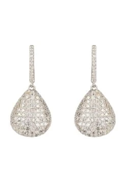 Latelita Valerie Pear Drop Gemstone Earrings Silver White Cz