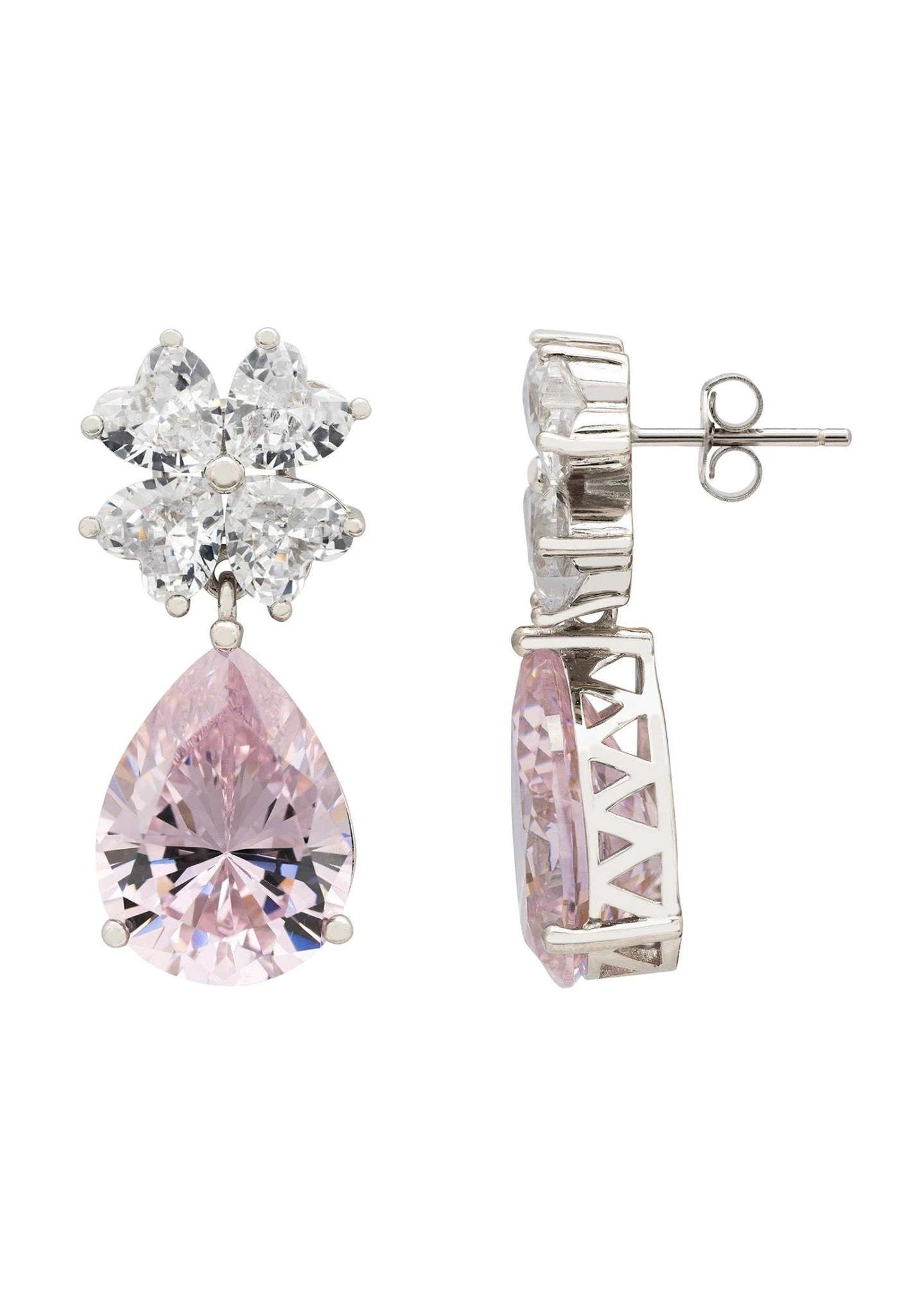 Latelita Victoria Teardrop Earrings Silver Morganite 5 Latelita Victoria Teardrop Earrings Silver Morganite - Image 3