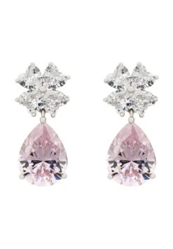 Latelita Victoria Teardrop Earrings Silver Morganite