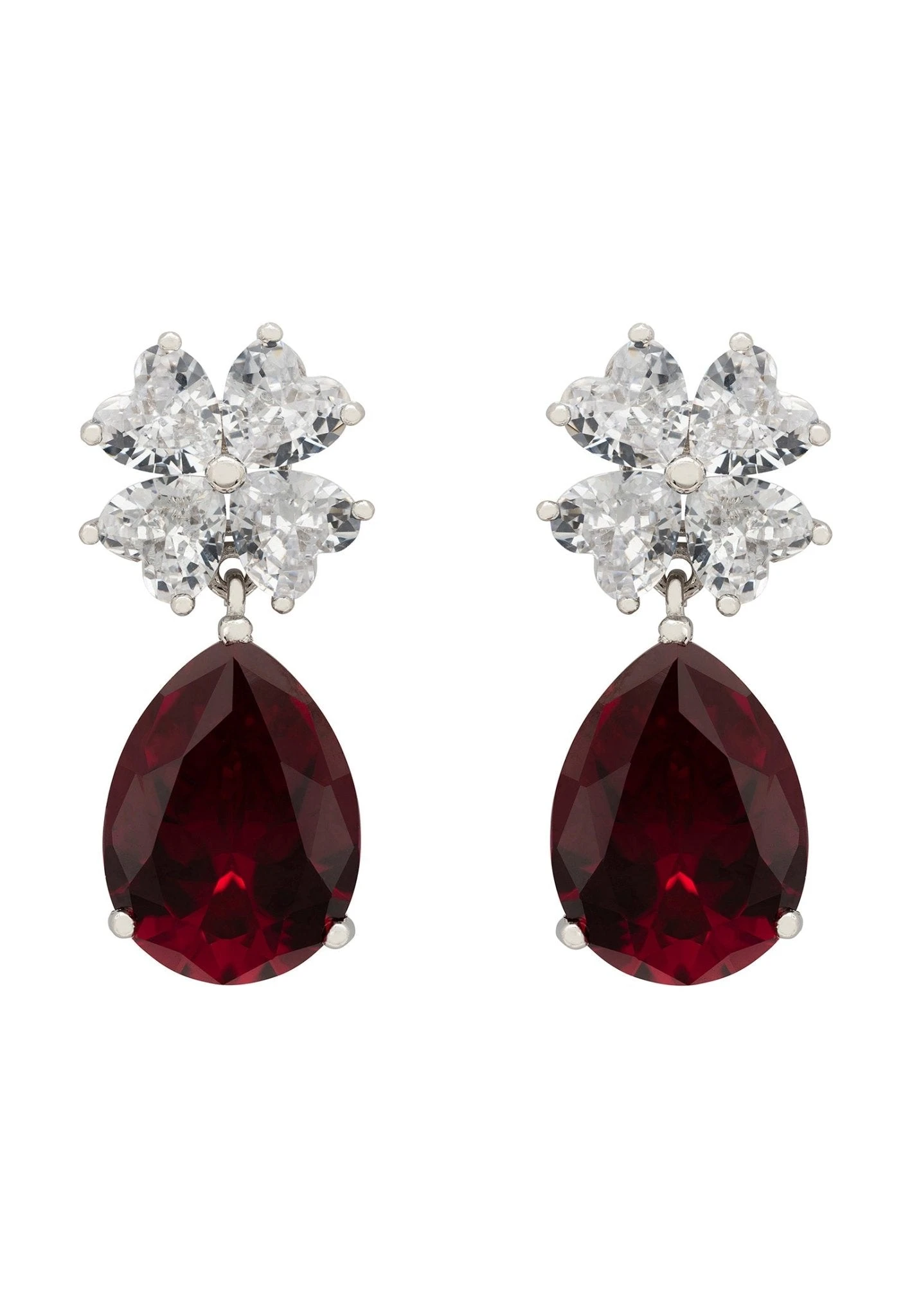 Latelita Victoria Teardrop Earrings Silver Ruby 3 Latelita Victoria Teardrop Earrings Silver Ruby