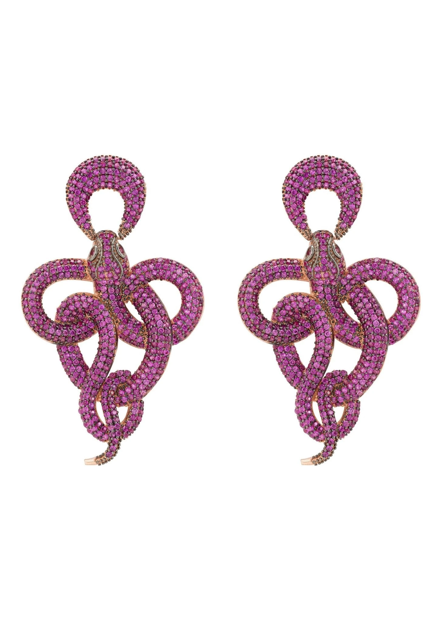 Latelita Viper Snake Drop Earrings Rosegold Ruby 3 Latelita Viper Snake Drop Earrings Rosegold Ruby