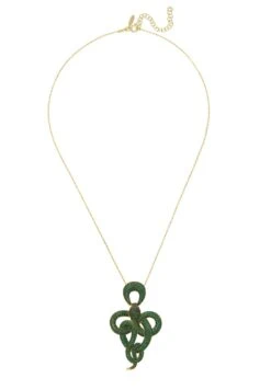 Latelita Viper Snake Pendant Necklace Gold Emerald -Latelitla Store viper snake pendant necklace gold emerald 757680