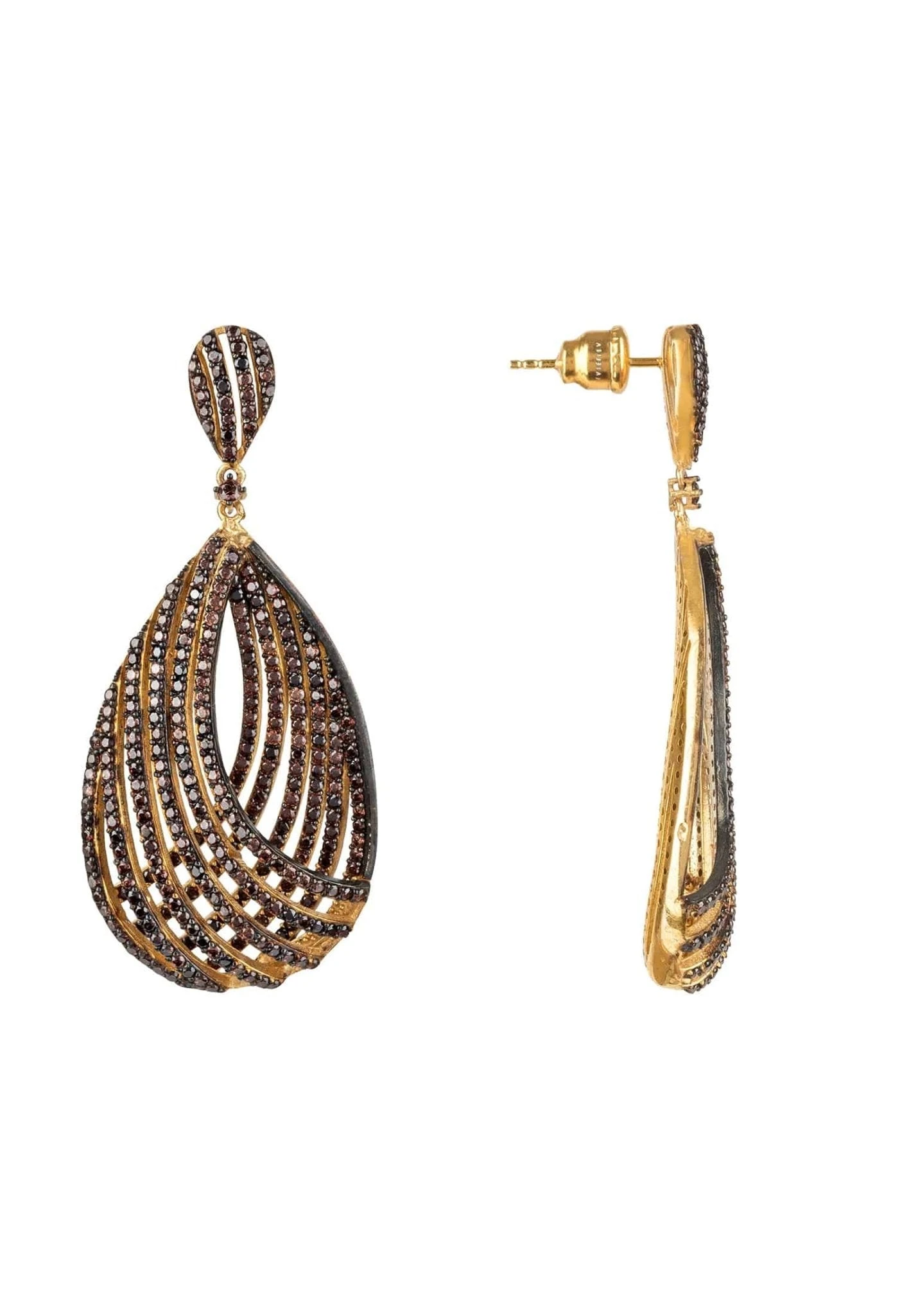 Latelita Vortex Teardrop Earring Chocolate Cz 5 Latelita Vortex Teardrop Earring Chocolate Cz - Image 3
