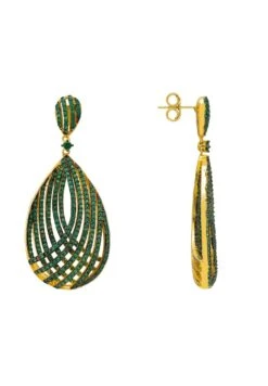 Latelita Vortex Teardrop Earrings Green Gold -Latelitla Store vortex teardrop earrings green gold 687295