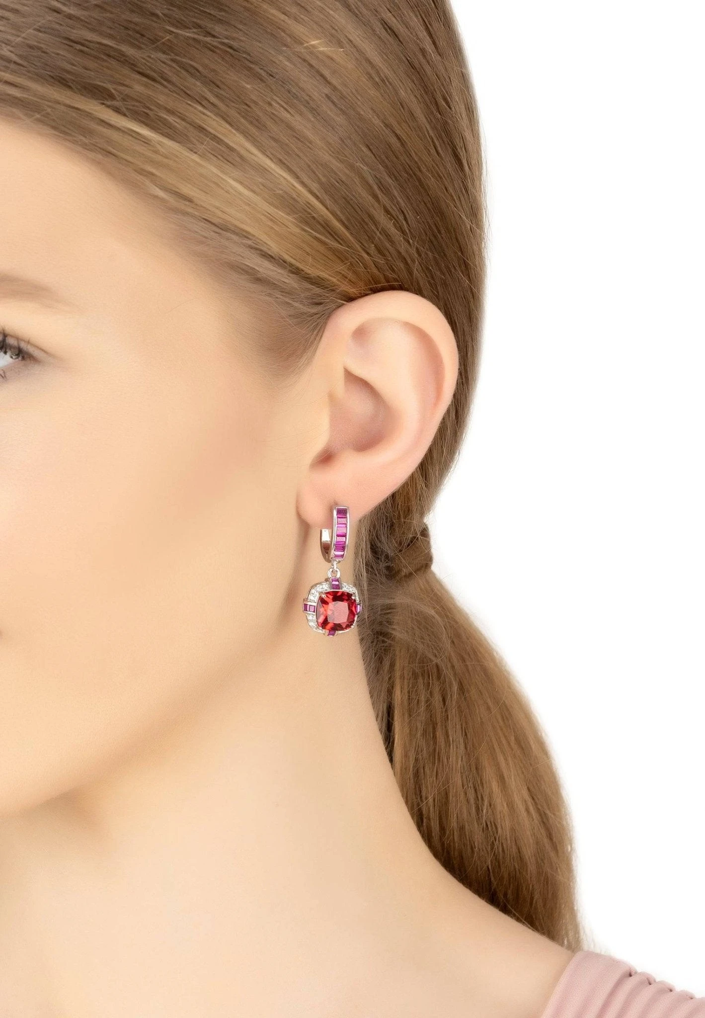 Latelita Windsor Silver Earring Ruby 6 Latelita Windsor Silver Earring Ruby - Image 4