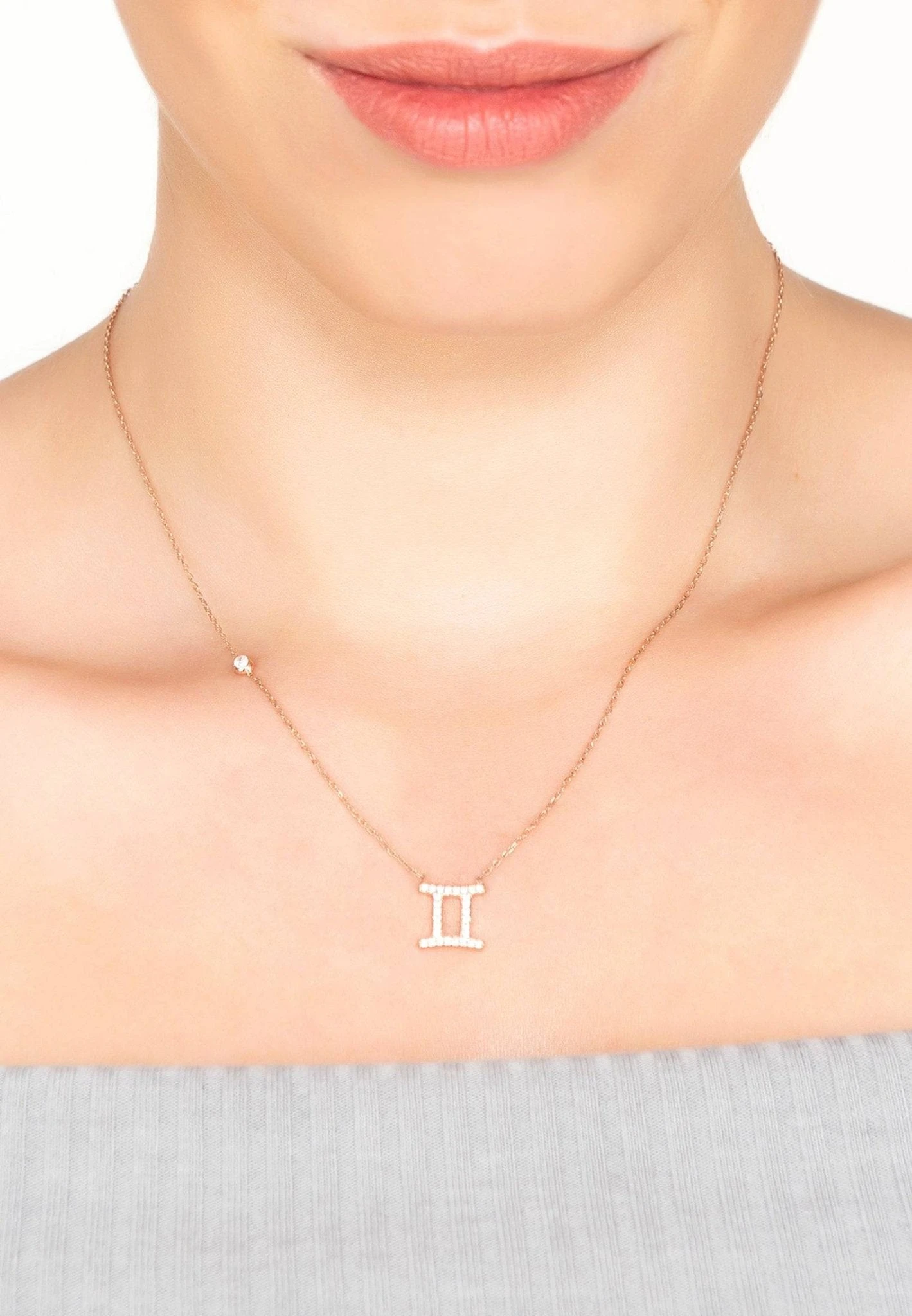 Latelita Zodiac Star Sign Pendant Necklace Rose Gold Gemini 4 Latelita Zodiac Star Sign Pendant Necklace Rose Gold Gemini - Image 2
