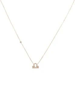 Latelita Zodiac Star Sign Pendant Necklace Rose Gold Libra
