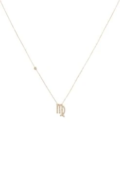 Latelita Zodiac Star Sign Pendant Necklace Rose Gold Virgo