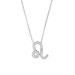 Latelita Zodiac Star Sign Pendant Necklace Silver Leo